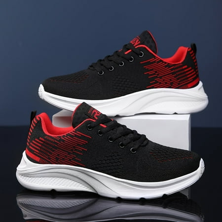 

TUOBKE Breathable Non Slip Lace Up Running Shoes for Men - Ideal for Outdoor Activities