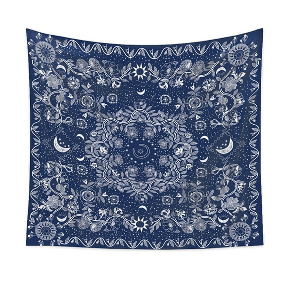 Tapestry Moon Art Tapestries Bohemian Living Room Bedroom Wall Hanging Home Decor Blue 59"x79"