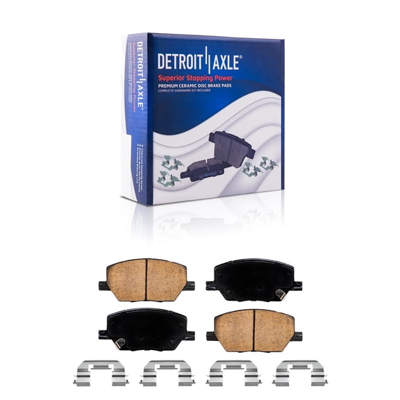 Detroit Axle - Front Ceramic Brake Pads w/Hardware for Dodge Hornet Jeep Renegade Compass Fiat 500X