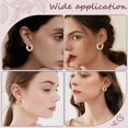 thumbnail image 4 of 1 Box 5 Pairs Huggie Hoop Earring Set 18K Gold Plated Thick Small Chunky Dainty Hoop Earring for DIY, 4 of 6