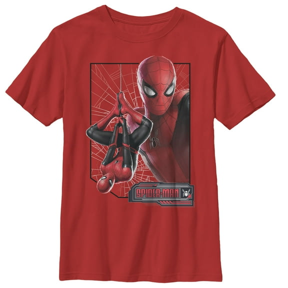 Boy's Marvel Spider-Man: Far From Home Web Frame Graphic Tee Red Large