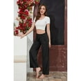 thumbnail image 4 of LYCY Women Soft Pajama Pants, Comfy Wide Leg Lounge Yoga Pants Stretch Sleeping knit Pajama Bottoms (Black, Small), 4 of 5