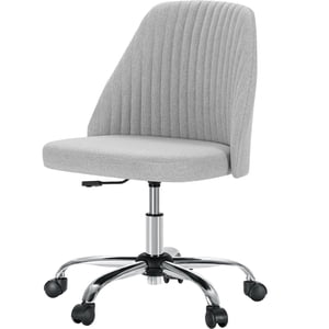 edx Vanity Chair Armless Desk Chair with Wheels, Gray