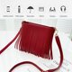 thumbnail image 5 of Bolso bandolera de piel con borlas para niña Cartera de mujer Bolso de hombro diario, 5 of 5