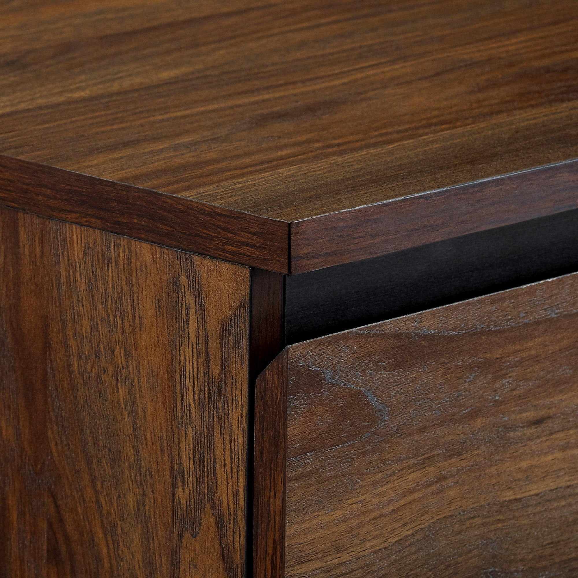 Walker Edison Urban Industrial 4 Drawer Vertical Dresser, Dark Walnut