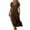 Brown, variant on Linen Blend V-Neck Dress for Women, Short Sleeve Casual Shift Dress with Solid Color, Breathable and Comfortable for Daily Wear