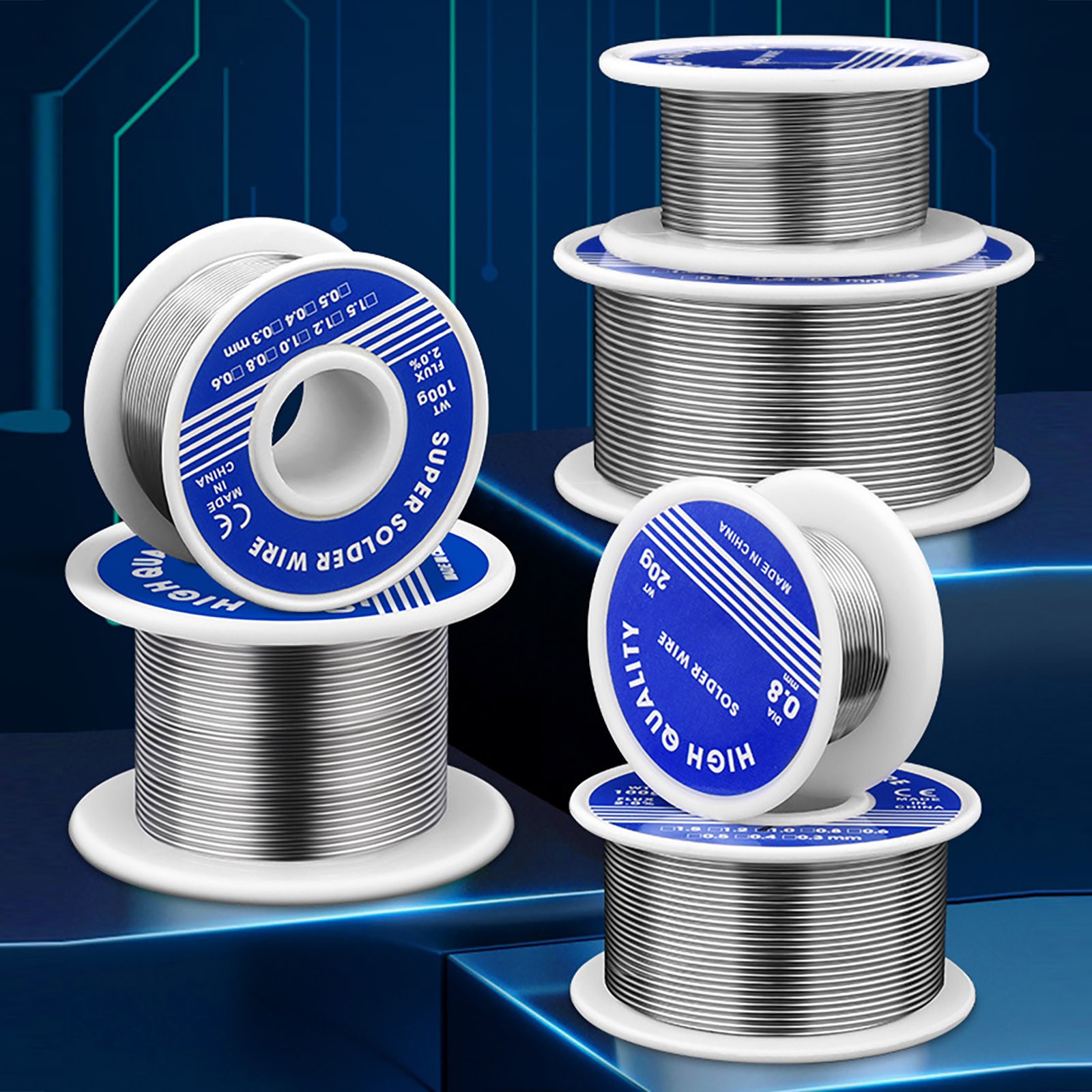 Solder, 63/37 Tin Lead Line Soldering Rosin Core Solder Flux Welding Wire Reel for Electrical Soldering Ultra-Thin Solder Wire (Dia 0.8mm, 30g)
