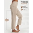 thumbnail image 6 of baleaf Womens 25" Yoga Pants Wide Leg Ankle Dress Pant with Pockets High Waist Petite Stretchy Casual Travel Beige L, 6 of 7