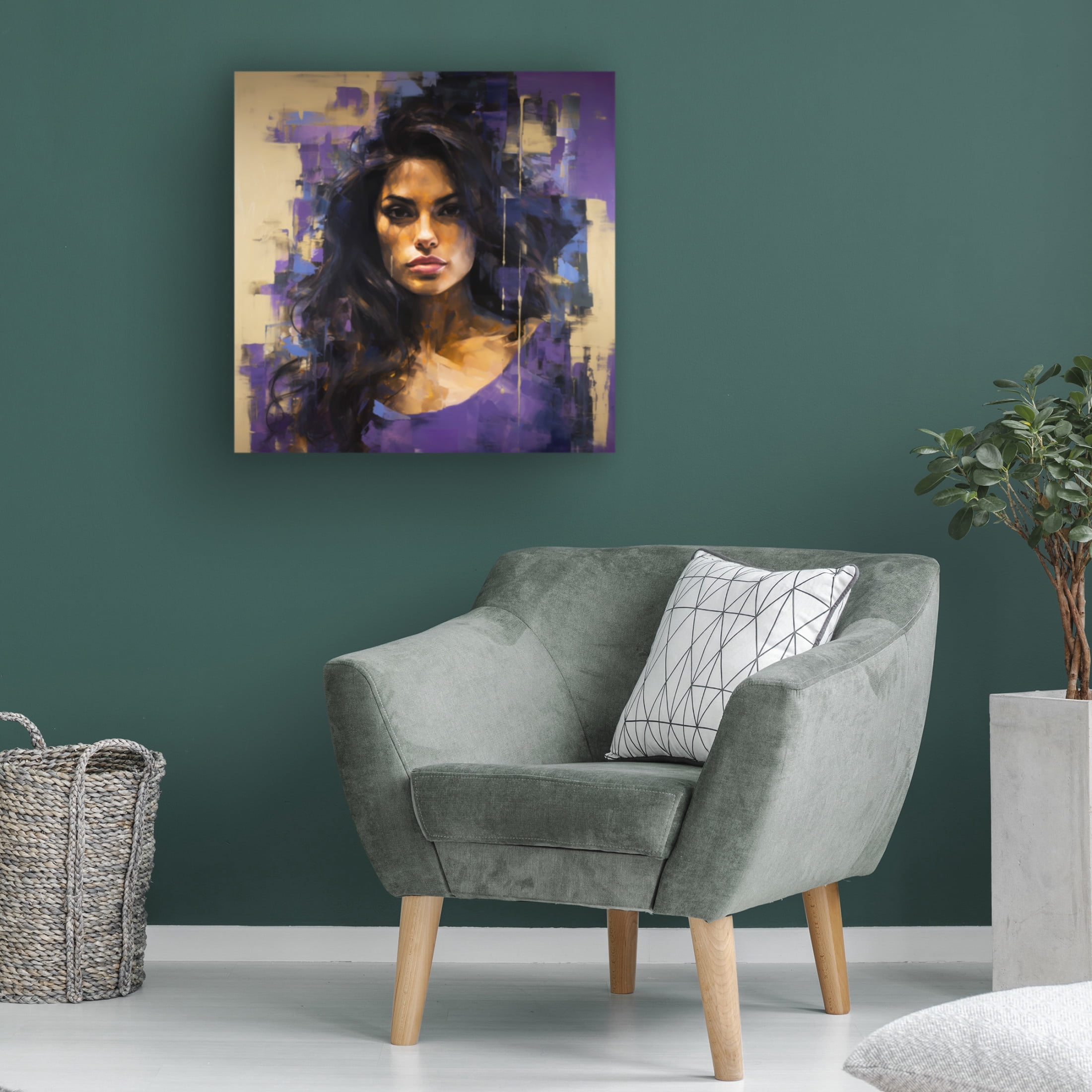 Canvas Wall Art - Ray Heere 'Colorful Model 10' Wall Art for Living Room, Bedroom, or Office Décor by Trademark Fine Art - 18 x 18 Inches