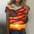 thumbnail image 2 of VerPetridure American Flag Shirts for Women 4th of July T-Shirt USA Flag Patriotic Shirt Stars and Stripes Summer Tees, 2 of 5