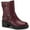 Burgundy, variant on SUN STONE Womens Burgundy Lug Sole Comfort Lionell Round Toe Block Heel Zip-Up Moto 5.5 M