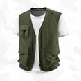 Man Sweating Button StSilkitty Outdoor Fishing Vest for Men Zip up Sleeveless V Neck Button ...