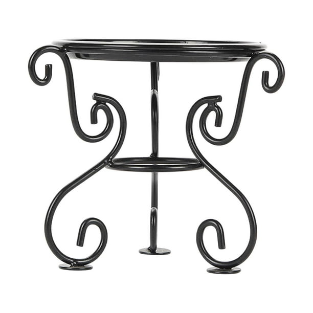 Soporte para plantas decorativo de diseño minimalista, soporte estable de hierro para macetas. Negro