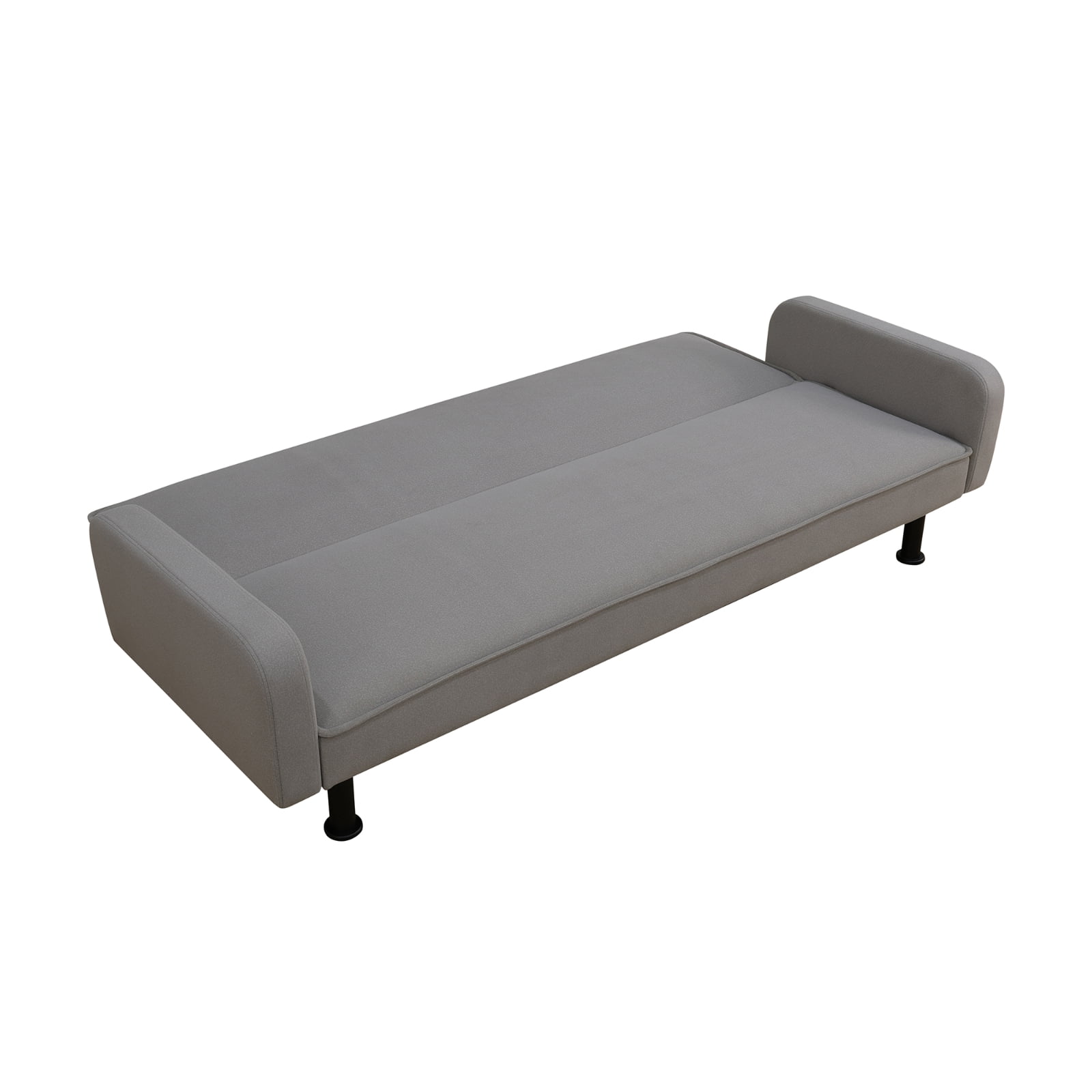 Futon Sofa Bed, Velvet Comfy Futon Couch Bed Convertible Sleeper Sofa with Adjustable Backrest, Grey