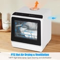 thumbnail image 3 of Ataucjin Portable Dishwasher,Countertop Dishwasher 5L Water Tank,5 Washing Programs & High-Temp Air-Dry Function,Tabletop Small Dishwasher with 360°pray and Baby Care for Apartments,No Hookup Needed, 3 of 7