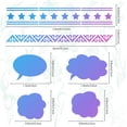 thumbnail image 3 of 6.3 x 6.3 Metal Geometric Stencils Ocean Wave Sea Waves Stainless Steel Cutting Dies Stencils Straight Line Border Template Triangle Pentacle Dialog Stencil for Diary Wood Carving Drawing Gray, 3 of 9