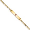 thumbnail image 1 of 14K Medical Polished Red Enamel ID with Semi-Solid Figaro Bracelet in 14k Yellow Gold, 1 of 3