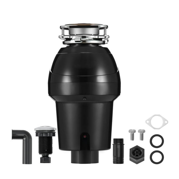 KFFKFF Garbage Disposal, 1.25HP 3360RPM Constant Operation Kitchen Scraps Grinder, Simple Connection Food Residue Grinding Mechanism with Noise Dampening, Electrical Cable & Spatter Shield