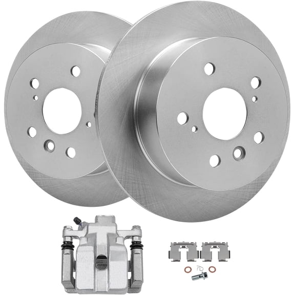 Detroit Axle - REAR Brake Kit for 2012-2017 Toyota Camry 2013-2018 Avalon Lexus ES350 ES300h, Disc Brake Rotors Driver Side Brake Caliper Replacement: 11.06" inch Rotor