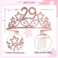 thumbnail image 3 of MEANT2TOBE 29th Birthday Sash and Tiara for Women - Fabulous Set: Glitter Sash + Stars Rhinestone Pink Premium Metal Tiara for Women, 29th Birthday Gifts for 29th Birthday Party, 3 of 8