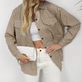 thumbnail image 4 of Pntutb Mujer Cheque Estampado Delgado Solapa Botón Bolsillo Blazer Tops Blusa Abrigo Pntutb Pntutb-7183, 4 of 7