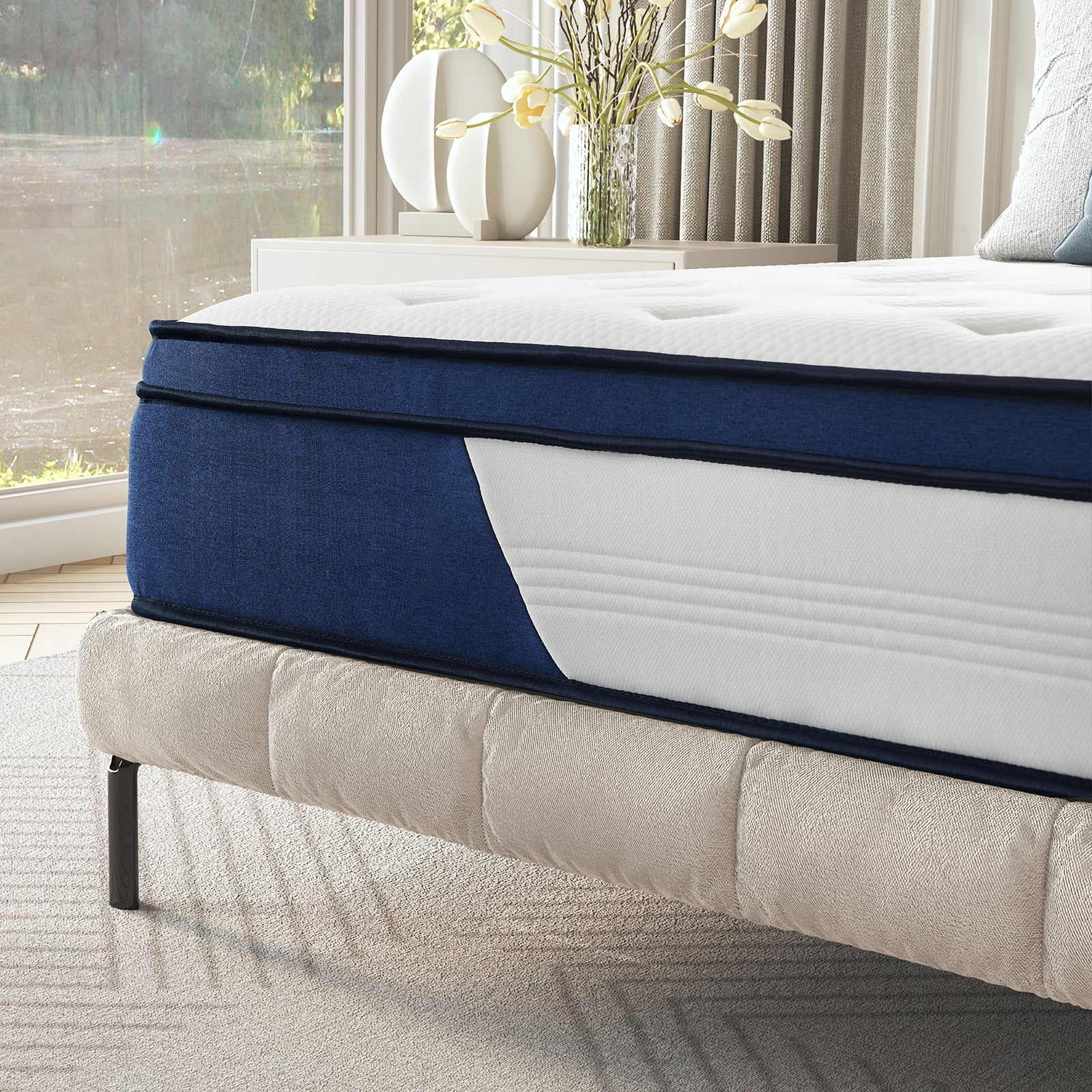Queen Mattress 12" Soft Hybrid Innerspring Mattress in a Box