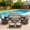 Beige, variant on Giantfurnni Outdoor Furniture Sets with Swivel Rocking Chairs, 5 Piece Patio Wicker Conversation Sofas with Coffee Table and Side Table for Backyard Porch Garden, Gray