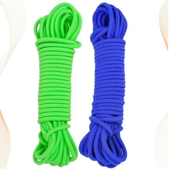 EXHUMKY 2Pcs Assorted Color Elastic Jump Rope Safe Material Comfortable Texture Outdoor