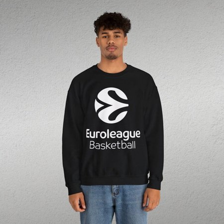 Euroleague Basketball Logo sweatshirt, Casual Basketball Tee,Black-White European Basketball Shirt.