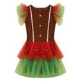 thumbnail image 4 of Aislor Girls Christmas Costume Fly Sleeves Ballet Dance Tutu Dress Stage Performance Brown 8, 4 of 7