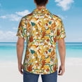 thumbnail image 4 of Sikiie 70s Groovy Hippie Print Men's Hawaiian Shirt, Summer Beach Button Pocket Short Sleeve T-Shirt,Small, 4 of 7