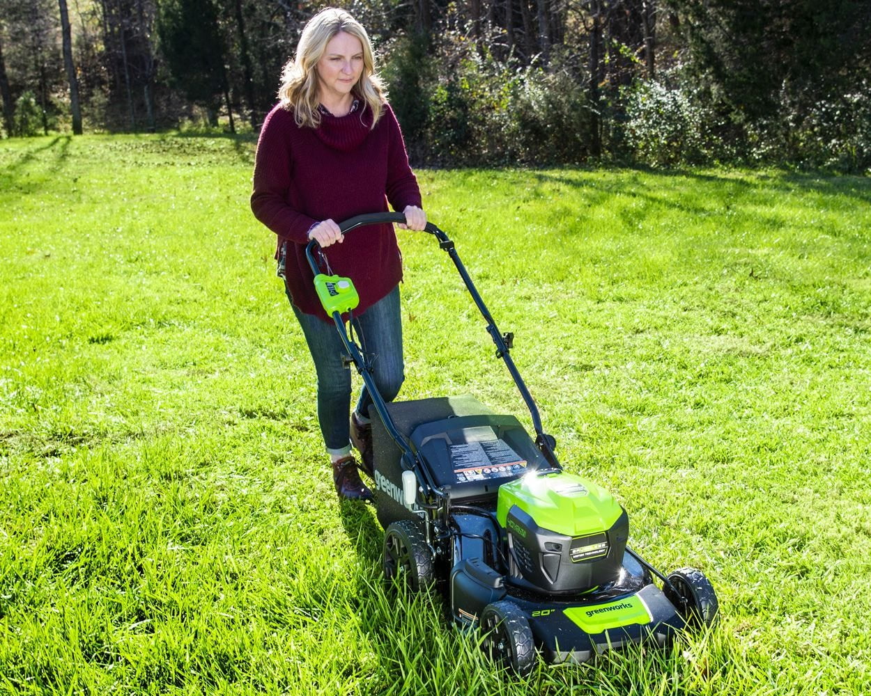 Greenworks 40V 20" Cordless Battery Push Lawn Mower 3PC Combo Kit w/ (1) 5.0Ah Battery, (1) 2.0Ah Battery & (2) Chargers