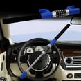 thumbnail image 1 of LC Prime Steering Wheel Lock Universal Vehicle Car Truck Van SUV Keyless Password Coded Twin Hooks Extendable Retractable Heavy Duty Security Guard Anti Theft Steel Plastic Blue, 1 of 2