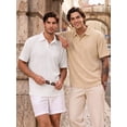 thumbnail image 5 of RICHCOIN Polo Shirts for Men Summer Short Sleeve Textured Knit Casual Golf Tops Collared T Shirt, 5 of 7