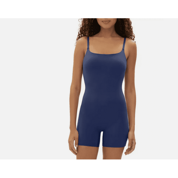 GAP GapBody Women's Super Stretch Shorty Bodysuit, Elysian Blue Large