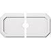 thumbnail image 3 of Ekena Millwork CMP20X10ED2-02000 2 in. ID x 7 in. Rectangle Émeraude Architectural Grade Médaillon de Plafond Contemporain PVC - 2 Pièces, 3 of 4