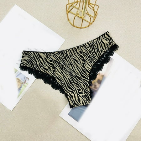 

〖TOTO〗Women Panties Lace Panties For Womens Leopard Floral Print Bikini Underwear Half Back Coverage Panties