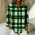 thumbnail image 3 of Womens Plaid Shirts, Long Sleeve Shirts for Women Fall Fashion Loose Fit Printed Lapel Button Down Dressy Blouses, 3 of 3