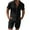 Black, variant on Stamzod Mens Outfits Two Piece Summer Solid Color Short Sleeve Button Down Shirt and Shorts Casual Beach Vacation Sweatsuits for Men Black S