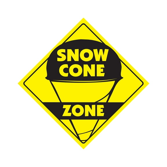 Snow Cone Crossing Sign Zone Xing | Indoor/Outdoor | 12" Tall snowcone sno kone concessions fair Italian water ice icee