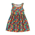 thumbnail image 1 of Robes Sans Manches à Imprimés Floraux pour Petites Filles, Robe de Princesse pour Danse et Fête, Robe Fille Taille 6-7T, 1 of 2