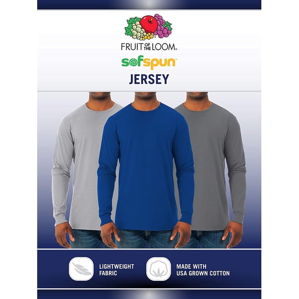Fruit of the Loom Men's Soft Long Sleeve Lightweight Crew Neck T