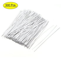 Uxcell 4 inch Flat Stronger Coated Iron Twist Ties White 500Pcs