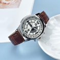 thumbnail image 3 of Soumake Men Quartz Watch Round Dial Alloy No Delay Adjustable Faux Leather Strap Time-checking High Accuracy Wristwatch Business Commute Timepiece, 3 of 8
