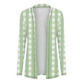 thumbnail image 3 of Guieoi Jackets for Women Clearance under $10.00 Women's Casual Long-sleeved Plaid Printed Cardigan Jacket Green Black*Friday/Cyber*Monday Clearance, 3 of 6