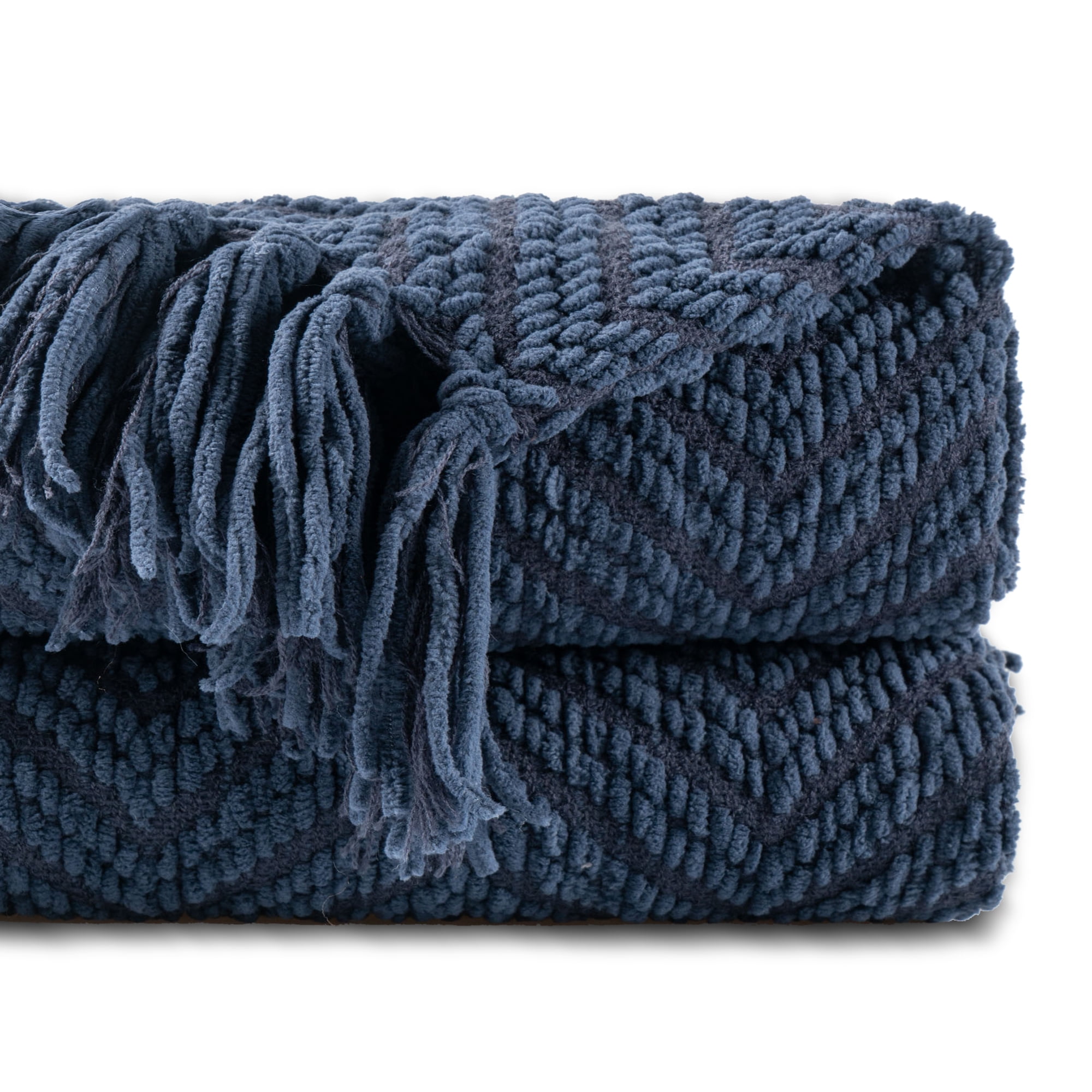 Navy blue cotton throw sale
