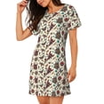 thumbnail image 2 of Balery Insects A Pattern Womens Short Sleeve Sleepshirt Scoopneck Cute Nightdress Comfy Nightgown Loungewear Dress, 2 of 6