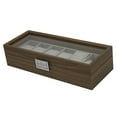 thumbnail image 3 of Caja de exhibición de reloj de 6 ranuras Caja de Organizador de almacenamiento de joyas de hombres, 3 of 9