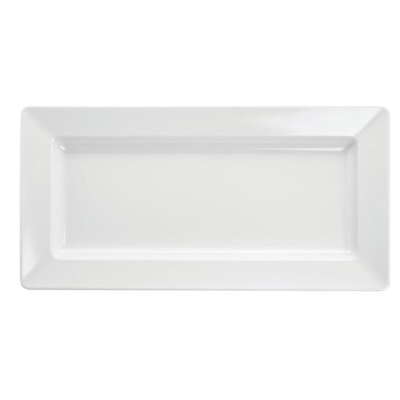 HUBERT® Platter Rectangular White Melamine- 17 1/2 L x 8 3/4 W x 1 3/4 H