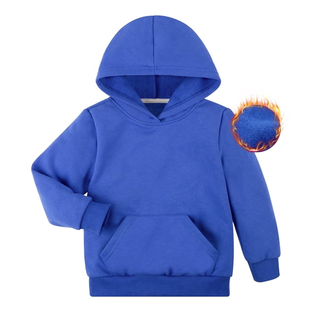 BIG ELEPHANT Sudadera con Capucha para Niño de Forro Polar Tipo Pulóver, Sudaderas con Capucha de Manga Larga Cálidas con Bolsillo para Niños